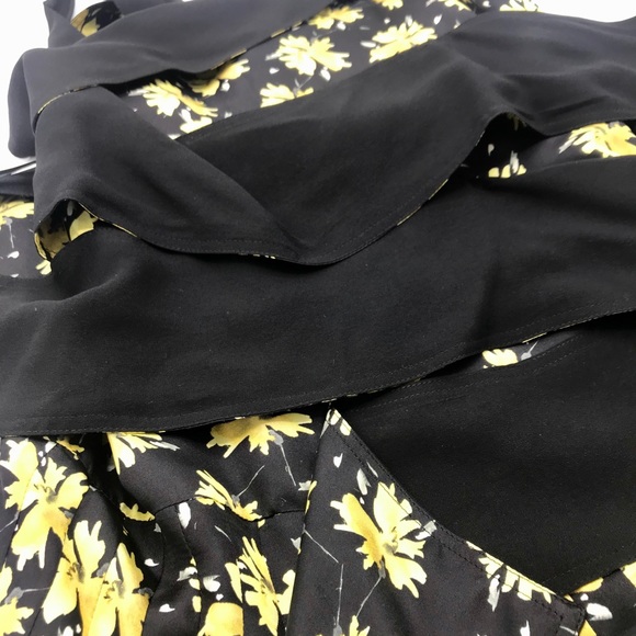 Derek Lam black Floral midi Dress size 4 - Picture 5 of 10